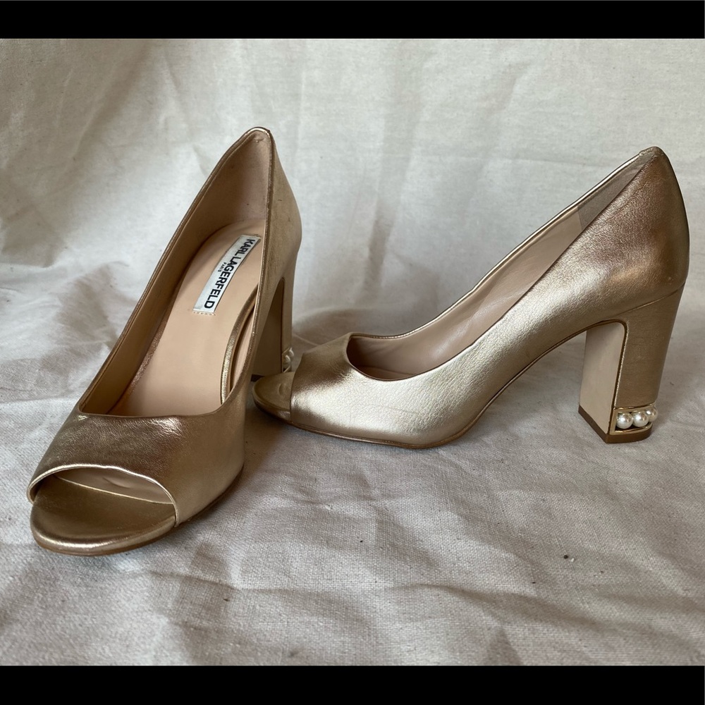 Karl Lagerfeld Metallic Heel